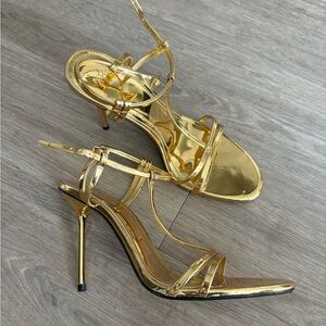 Zara Gold Heel Sandal